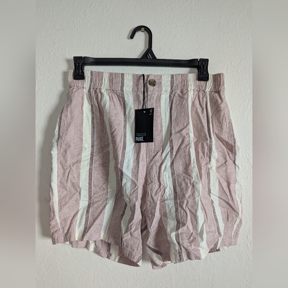NWT Paige Gatlin Linen Blend Striped Shorts Men's Size L